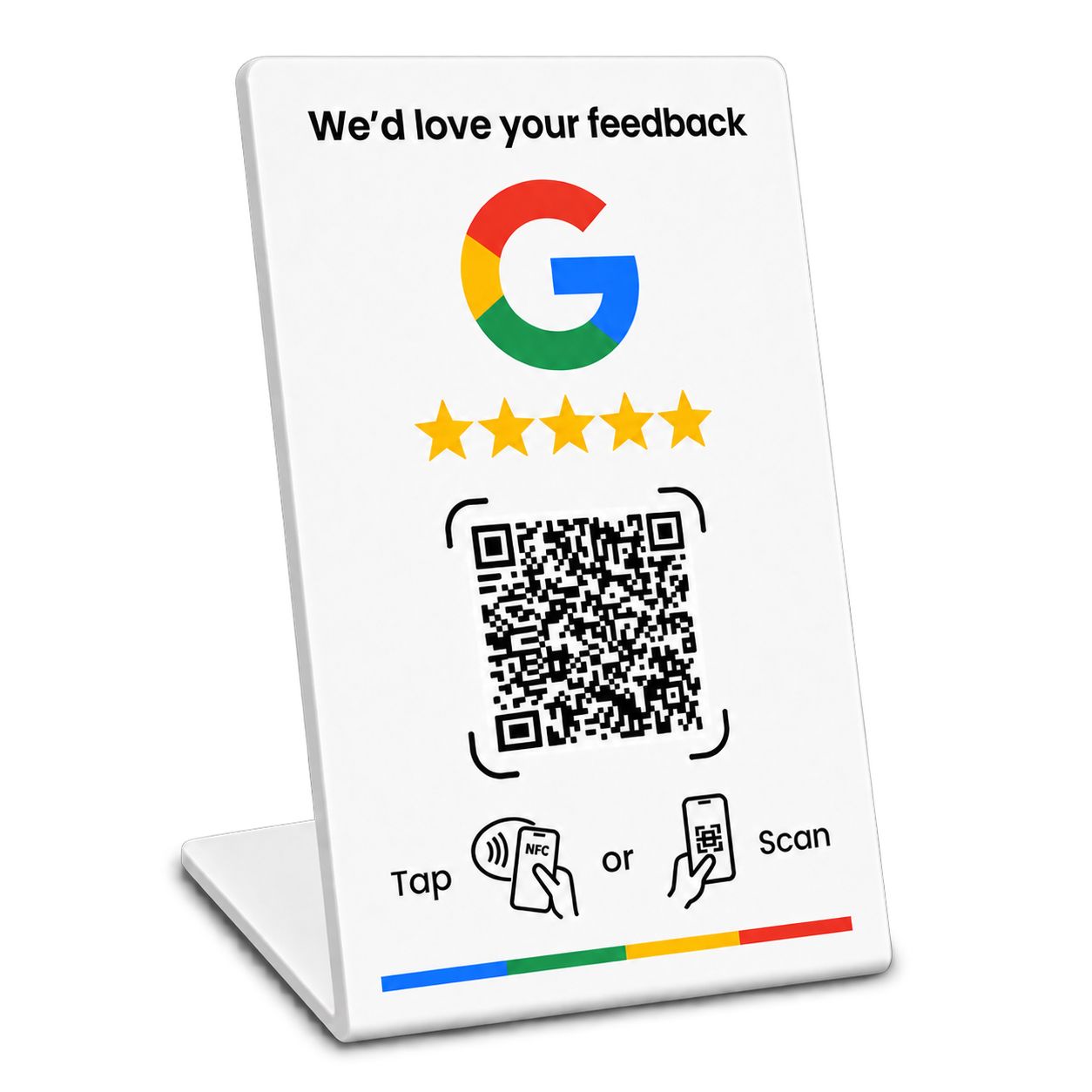 Tarjeta de reseñas Google QR/NFC configurada